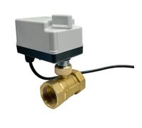 1-1/4inch Three Way Brass Motorized Ball Valve T Type 220V 12V 24V Three Wire Two Control Electric Ball Valve with Manual Switch(DC24V_CR02)