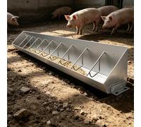 1/1.5/2 M L Pig Feeders and Waterers Up to 5/8/ 10 Hogs, Waterproof Livestock Feeder Trough Cattle Goats Horses Animal Bowl, Outside Hog Feeding Troughs(2m/6.6ft 10bit)