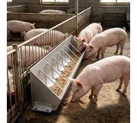 1/1.5/2 M L Pig Feeders and Waterers Up to 5/8/ 10 Hogs, Waterproof Livestock Feeder Trough Cattle Goats Horses Animal Bowl, Outside Hog Feeding Troughs(1.5m/4.9ft 8bit)