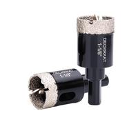 1-1/8 Inch Diamond Hole-Saw Bits with Pilot Drill Bit - 2pc 1-1/8" Diamond Tipped Tile Hole Saws with Guiding Bit Accurate Drilling for Porcelain Tile Ceramic Pottery Granite Stone Glass Bottles 28mm