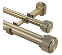 1-1/8 inch Double Curtain Rod - Premium Nonadjustable 72in/6ft Drapery Rods - Heavy Duty Dual Curtain Rods for Windows - Solid Aluminum Finials & Adjustable Concealed Mounting Bracket - Antique Bronze