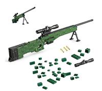 1:1 AWM Rifles Building Blocks Set, 1400+PCS War Sniper Guns Building Kit, Simulation Building Blocks Military Weapon Model Toys, Ideas Gifts for Military Enthusiasts Teens Adults 14+