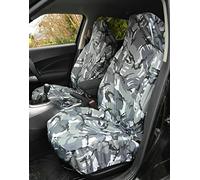 1+1 HD CAMO EXTREME Extra Heavy Duty Waterproof Grey Camo CAR 4X4 SUV MPV Front Seat Covers Set 1+1 | VW CADDY GOLF PASSAT POLO