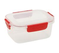 ( 1.1 L, Red) Set of 6 Food Plastic Storage Container Airtight Seal Clip & Lock Lid Dishwasher Safe