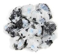 1.1 lb Bulk Raw White Rainbow Moonstone - Natural Rough Crystal Stones for Tumbling, Cabbing, Decoration, Polishing, Wire Wrapping, Crafts & Gift Collectors