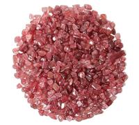 1.1 lb Natural Crushed Red Strawberry Quartz Crystal Tumbled Chips - Polished Mineral Pieces for Decorative Bowls, Crafts, DIY Projects & Home Display