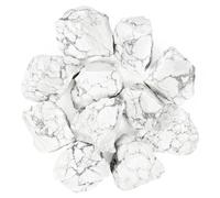 1.1 lb Natural Raw Howlite Stones - Bulk White Crushed Unpolished Gemstone Chips, Decorative Gravel Pieces for Resin Art, Vase Fillers, Glass Jars, DIY Crafts, Home & Office Decor (Howlite)