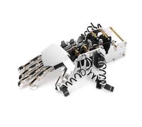 1/1 Scale Robot Hand Kit - 5 Finger Manipulator Right Mechanical Hand with 5 Analog Servos and 180 Degree Movement - Aluminum Alloy and Acrylic Construction for Secondary