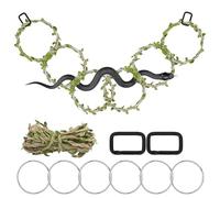 1+1 Small Snake Enrichment Rings for Ball Python, Climbing Toys for Snake Enrichment Toys Climbing Accessories for Terrarium, Bearded Dragon, Chameleon, Iguana, Gecko, Parrot (Small-3.5in)