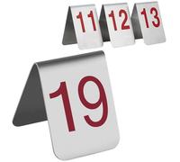 1-10 1-20 Stainless Steel Restaurant Table Numbers, Double-Side Tent Style Tabletop Number Sign, Surface Paint Process, Waterproof And Easy To Clean, Reserved Seating Signs(1-20)