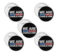 1/10/20pack We Are Charlie Kirk Buttons,I Am Charliekirk Pins And Memorial Rest In Peace Hero Charliekirk Button Round Badges Chest Brooch Accessories Decor for Women Men,Charlie Kirk Freedom Merch