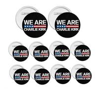1/10/20pack We Are Charlie Kirk Buttons,I Am Charliekirk Pins And Memorial Rest In Peace Hero Charliekirk Button Round Badges Chest Brooch Accessories Decor for Women Men,Charlie Kirk Freedom Merch