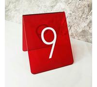 1-10 Acrylic Number Tent Table Number for Restaurants Cafes Bars, Tent Style Table Signs, Set Of 5 Colorful Panel Desk Signs, Best for Rustic Receptions, Banquets Cafés Restaurants Hotel
