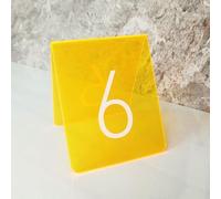 1-10 Acrylic Number Tent Table Number for Restaurants Cafes Bars, Tent Style Table Signs, Set Of 5 Colorful Panel Desk Signs, Best for Rustic Receptions, Banquets Cafés Restaurants Hotel