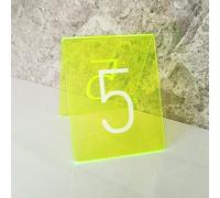1-10 Acrylic Number Tent Table Number for Restaurants Cafes Bars, Tent Style Table Signs, Set Of 5 Colorful Panel Desk Signs, Best for Rustic Receptions, Banquets Cafés Restaurants Hotel