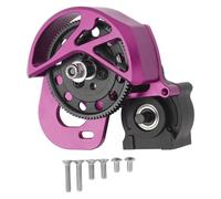 1/10 Aluminum Alloy RC Gearbox Assembly Steel 87T Spur Gear Set Heavy Duty Durable Limited Slip Differential Compatible Axial SCX10 SCX10 II SMT10 (Purple)