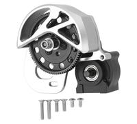 1/10 Aluminum Alloy RC Gearbox Assembly Steel 87T Spur Gear Set Heavy Duty Durable Limited Slip Differential Compatible Axial SCX10 SCX10 II SMT10 (Silver)