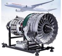 1:10 Dual-Spool Turbofan Engine Model Kit, 1100+PCS Metal DIY Mechanical Assembly with Electric Motor & Sound Effect, Advanced STEM Project for Adults & Engineers