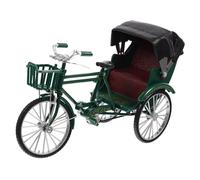 1:10 Iron Three Wheeld Rickshaw Miniature Figurine Tricycle Model Creative Desktop Decoration For Adults Collectors Vintage Three Wheeled Rickshaw Replicas Decors