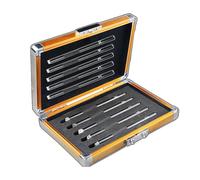 1-10 Mohs Hardness Test Kit, Industrial Mineral Identification Kit, with Storage Box, Metal Pen Barrel/Prevents Breaking, Square Pen Tip, for Ceramics, Ceramic Tiles,10 pcs