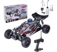 1/10 Nitro RC Car for Adult 70KM/H 2.4G Two-Speed Nitro Gas Power Remote Control Vehicle 4WD Gasoline Engine Drift Crawler Petrol Engine Hobby Truck,Black