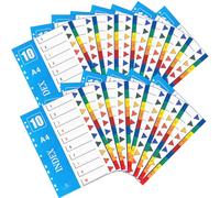 1-10 Part File Dividers A4【15 Pack】 Plastic A4 Folder Dividers for Ring Binders with11-Holes, Multi Colours File Divider for Lever Arch, Multipurpose Porous Index Dividers for School Home Work Office