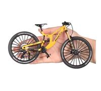 1: 10 ratio die cast alloy mini BMX mountain bike finger bike model toy desktop decoration craft suitable for bike enthusiasts, bike racers, children, boys and girls (yellow)