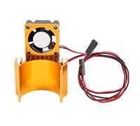 1/10 RC Car Motor Double Cooling Fan with Heatsink for Brushed/Brushless Motor Gold