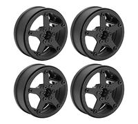 1/10 RC Carbon Fiber Wheels, Lightweight High Strength Remote Control Car Wheels, 2.7 Inch Five Spoke Twelve Hole Design with 12mm Hex for Axial SCX10 TRX4 TRX6 (five spokes)