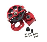 1/10 RC Crawler Metal Transmission Gearbox Center Gear Box With Motor Gear Upgrade Parts Compatible With 1 10 Scale Crawler Vehicles(Red)