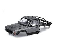 1/10 RC Hard Shell Cab & Back-Half Cage Body Shell Kit for 1/10 RC Crawler TRX4 SCX10 90046 AT4 GEN 8 Scout II,313mm Wheelbase Cherokee Upgrade and Modify (Silver Gray)