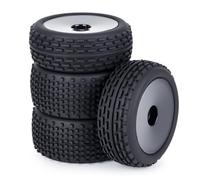 1/10 RC Off Road Front Rear Tires Wheels,12mm Hex Racing Tyres for 1:10 Scale Buggy Car Tamiya TD4 TT-02B DF-02 Serpent Spyder SRX2 SRX4 XRAY XB2 Tekno EB410 yokomo yz4 4PCS (Black)