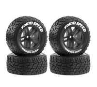 1/10 RC Short Course Truck Tires and Wheels with 12mm 14mm 17mm Hex 110mm 1/8 Rubber Tyres for 1/10 RC Truck ARRMA ARA3521T3 Traxxas 68154-4-GRN - Slash BL-2S (Black)