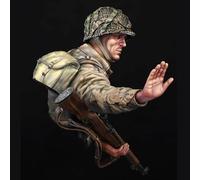 1/10 Resin Bust Kit WWII US Airborne Soldier Normandy 1944, Unpainted | 1/10 scale resin bust, WWII US Airborne soldier, Normandy 1944, unassembled and unpainted garage kit
