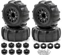 1/10 Short Course Truck Sand Tires Snow Tyres with 12 14 17mm Wheel Hex for Arrma Senton Tires Slash Tires Axial Redcat Rc4wd RC Car(Black)