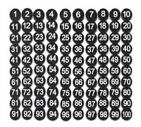 1-100 Magnetic Numbers, Magnets with Number for Dry Erase Boards, Round Number Refrigerator Magnets for Whiteboard in Home and Office (0.8" Diameter, Black)