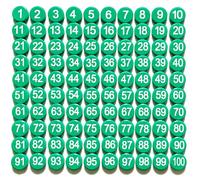 1-100 Magnetic Numbers, Magnets with Number for Dry Erase Boards, Round Number Refrigerator Magnets for Whiteboard in Home and Office (0.8" Diameter, Green)