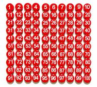 1-100 Magnetic Numbers, Magnets with Number for Dry Erase Boards, Round Number Refrigerator Magnets for Whiteboard in Home and Office (0.8" Diameter, Red)