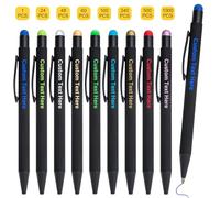 1-1000 Pcs Personalised Pens Bulk, Personalised Pen Metal Ballpoint Pens with Stylus Tip Customised Engraving Pen with LOGO/Text Message Business Promotions School Office Supplies Gifts (Style 2)