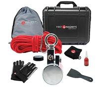 1,100kg Pull - Orion Magnet Fishing Kit with Super High Power 64mm Neodymium Clamp Magnet | Gloves, Thread Locker, 20M Rope, Cloth, Bag, Tape and Branded Box | Recovery & Treasure Hunting