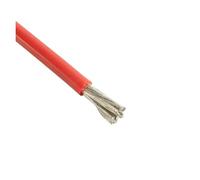 1-100m Heat Resistant Cable Flexible Silicone Tinned Copper Red Black 10AWG Electrical Wire For Car Battery Solar Panel Automotive(Red,5m)