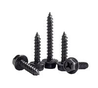 1-100pcs M3 M4 M5 M6 M Black Galvanized Cross Flange Outer Hexagonal Tapping Screws Upholstered Furniture Wood(20mm,M6 10pc)