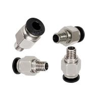 1-100pcs Pneumatic Connectors for 3D Printers Parts Bowden Quick Jointer Coupler 1.75/3mm Pipe Pc4 M6 Fittings PTFE Tube(PC4-M6-1pcs)