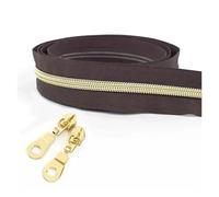 1-10M 5# Nylon Zippers by Meter Garment Bag Zipper Slider Puller Shoes Zips Pull Repair Kits DIY Clothes Sewing Accessories(Copper,2M)
