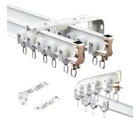 1-10m Flexible Double-Track Curtain Rail for RV Bending Silent Ceiling or Wall Mount Ideal Room Divider & Shower Curtain Rod White 220cm Long Easy Installation
