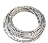 1/10Meters 304 Stainless Steel Wire Rope 7 * 7 Diameter 0.5/0.6/0.8/1/1.2/1.5/1.8/2/2.5/3/4mm Cable Line Clothesline Rustproof for Garden Climbing Plants, Picture Hanging,Clothe(10 Meters,2.5mm)