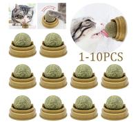 1-10PC Pet Catnip Toys Edible Catnip Ball Safety Healthy Cat Mint Cats Chasing Game Toy Products Clean Teeth The Stomach Catmint Rotating Mint-6pcs