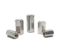 1-10pcs 304 A2 Stainless Steel Hexagon Hex Extend Long Rod Coupling Nut Connector Joint Tubular M5 M6 M8 M10 M12 M16 M20 M24(M8x13x35-2pcs)
