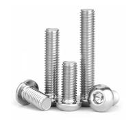 1-10pcs 316 Stainless Steel Round Head Hexagon Socket Head Cap Screws Half Round Cup Head Hexagon Bolts M3 M4 M5 M6 M8 M10(30mm,M4-5pcs)