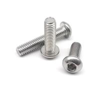 1-10pcs 316 Stainless Steel Round Head Hexagon Socket Head Cap Screws Half Round Cup Head Hexagon Bolts M3 M4 M5 M6 M8 M10(55mm,M5-3pcs)